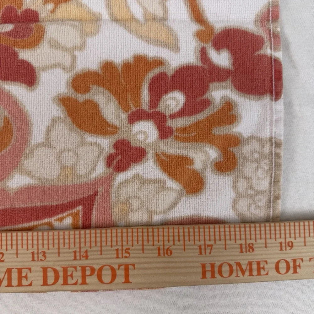 POTTERY BARN 4 Pc Bath & Hand Towel Set Red Coral Gold Paisley Floral Jacobean